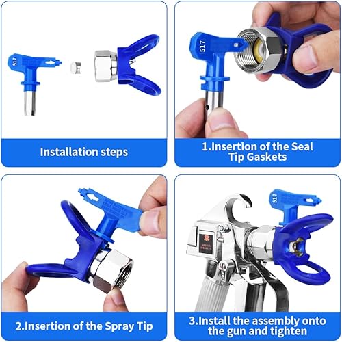 Miniatura 6 de 6 puntas de boquilla de pulverización reversibles, puntas de pulverización sin aire, boquilla de pistola de pulverización sin aire, protector de