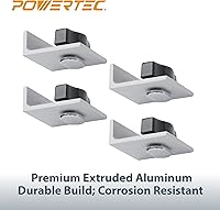 Vista 3 de POWERTEC 71821 Kit de parada bidireccional corta, bloque de parada de pista en T para carpintería, lijado y enrutamiento, 4 piezas