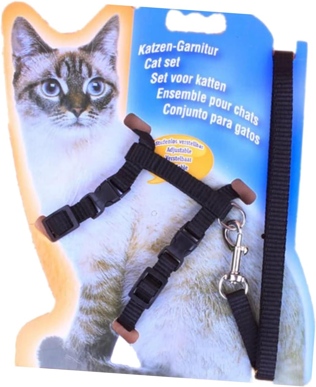 Adjustable Black Cat Harness and Collar with Leash Safety Strap for Cats Soft and Comfortable Traction Rope for Outdoor Use