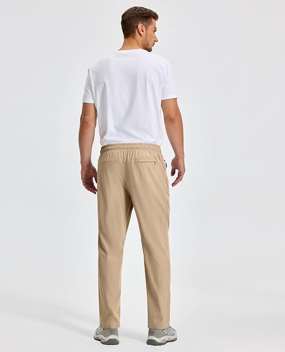 Mens Hiking Pants Lightweight Water Resistant Quick Dry Athletic Fit with Zipper Pockets for Outdoor Workout Travel