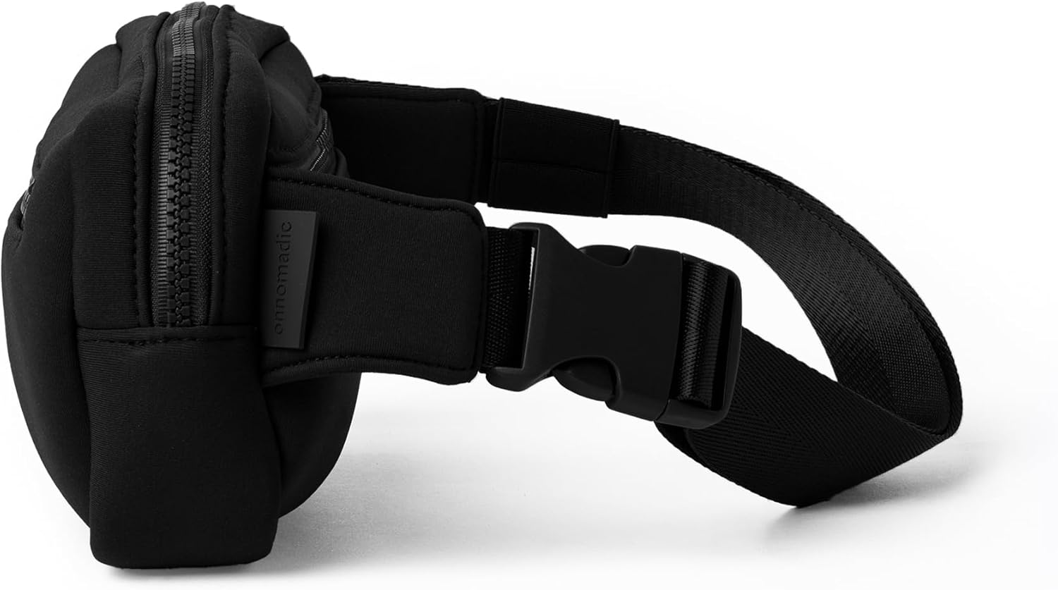 Large Neoprene Fanny Pack with Adjustable Strap, Bum Bag with 3 Zipper Pockets, Crossbody Belt Bag for Women & Men, Water Resistant Waist Pack for Travel, Sports, Festivals, Hiking, & Workouts (Black)