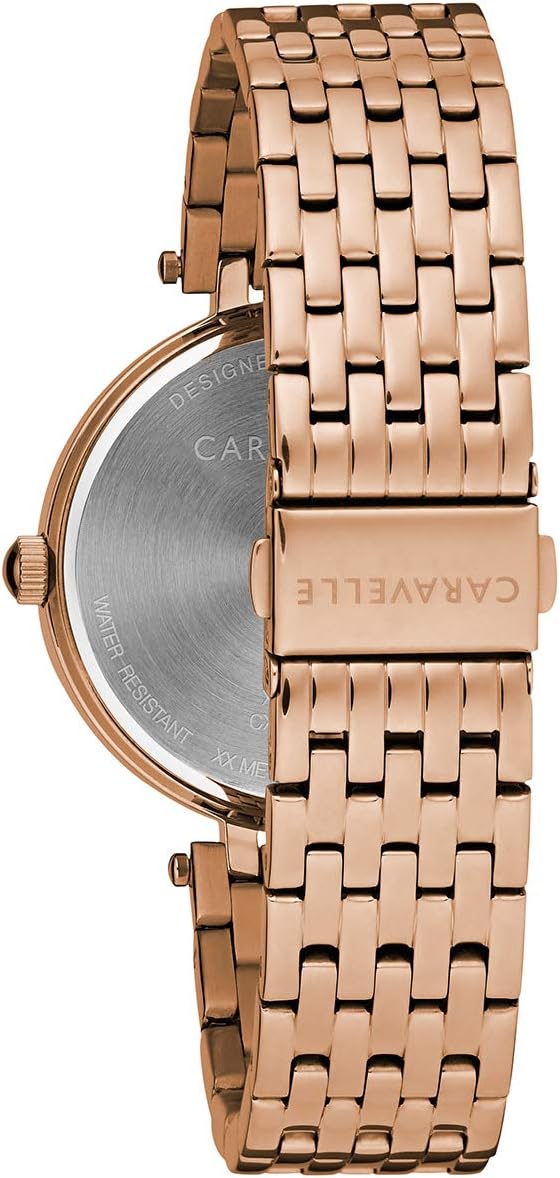 Caravelle by Bulova Dress Multi-Function Ladies Watch, Stainless Steel Crystal , Rose Gold-Tone (Model: 44N111)