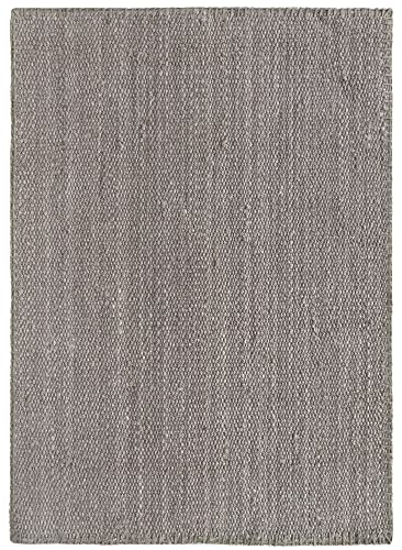 HAMID - Jute Teppich, Granada Teppich 100% Natürliche Grau, Jutefaser Handgewebt, Weicher Teppich...