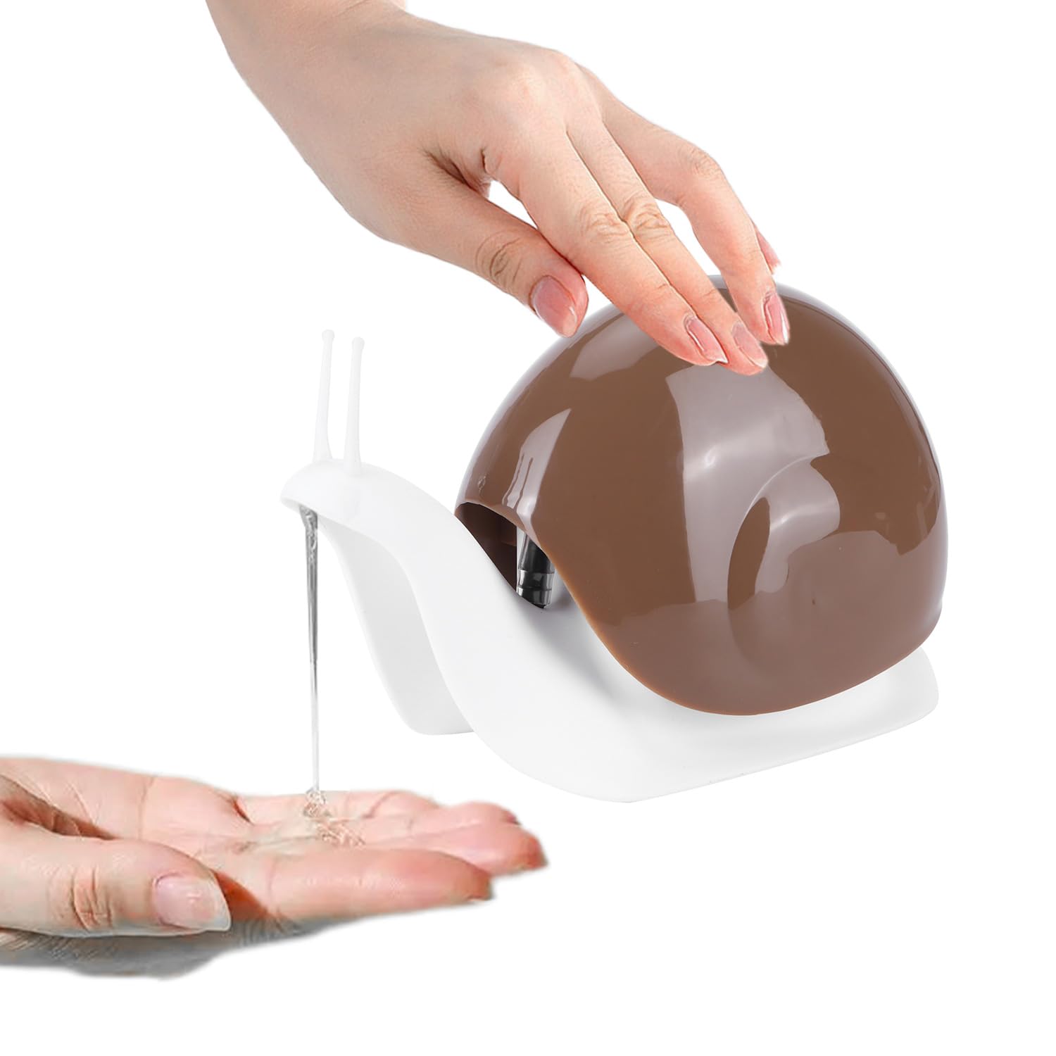 Tomotato Brown Soap Dispenser Cute Snail Soap Dispenser Portable Cosmetic Lotion Storage Bottle Container For Kitchen Bathroom