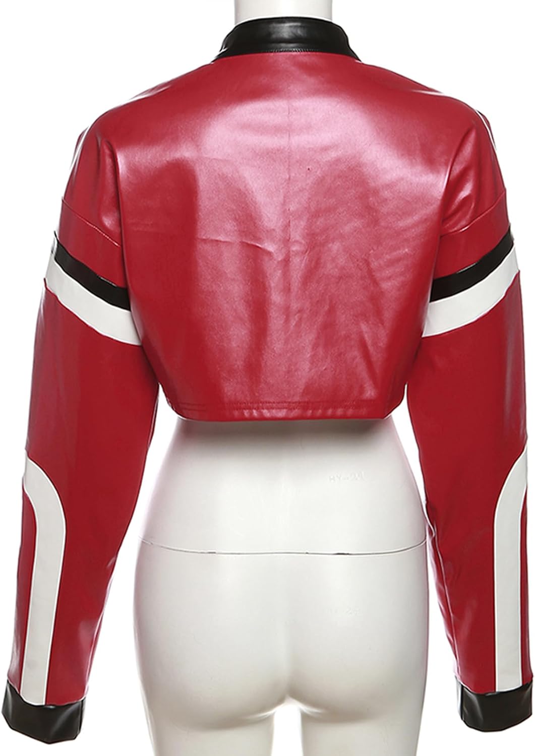 Women Cropped Jacket Faux Leather Jackets Long Sleeve Bomber Y2k Motorcycle Streetwear - Image 6
