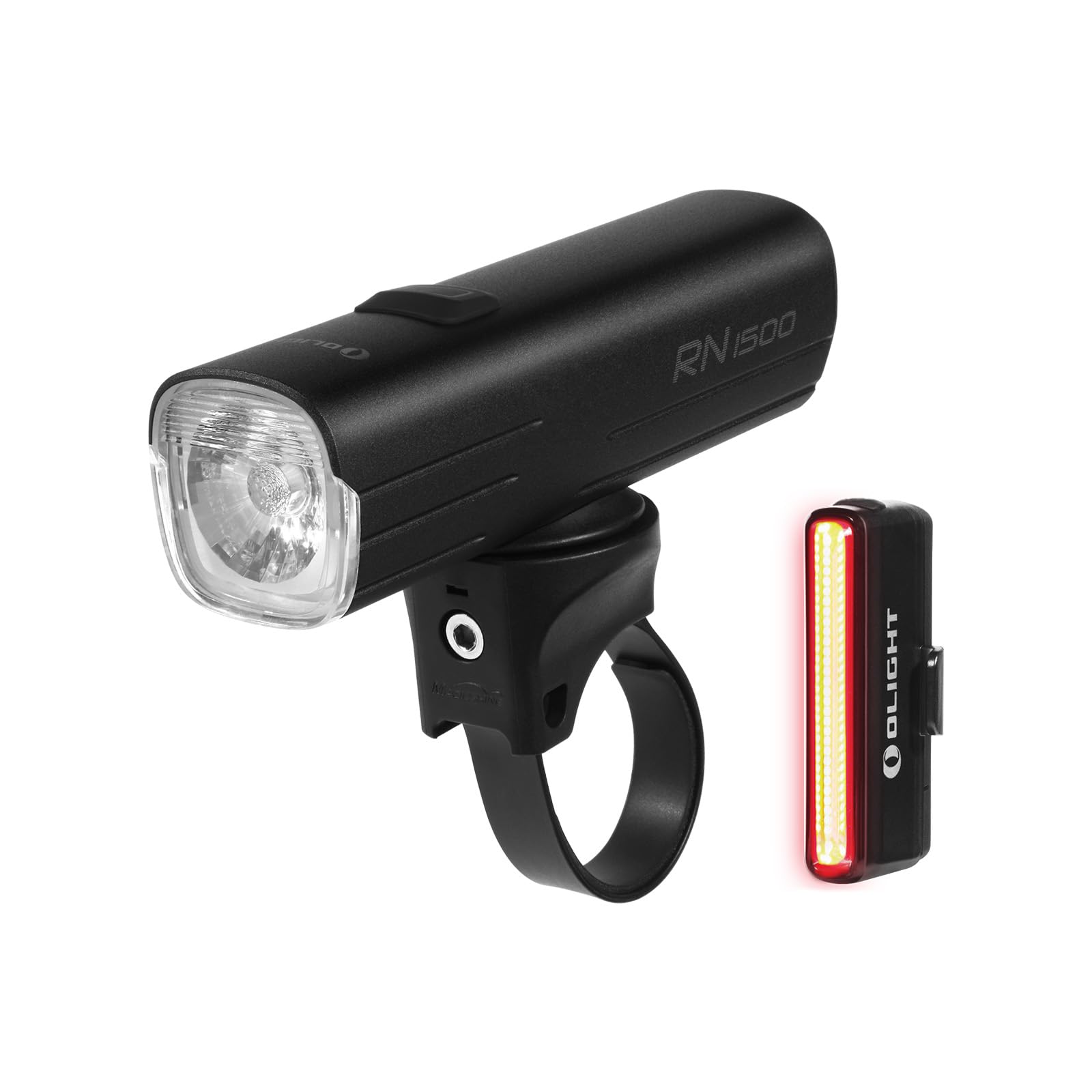 OLIGHT Ensemble de Lampes pour Cyclistes, RN 1500 Phares de Vélo Rechargeables 1500 Lumens Faisceau Anti Éblouissant Bundle Seemee 30C Feu arrière LED 30 Lumens Visibilité à 230 Degrés