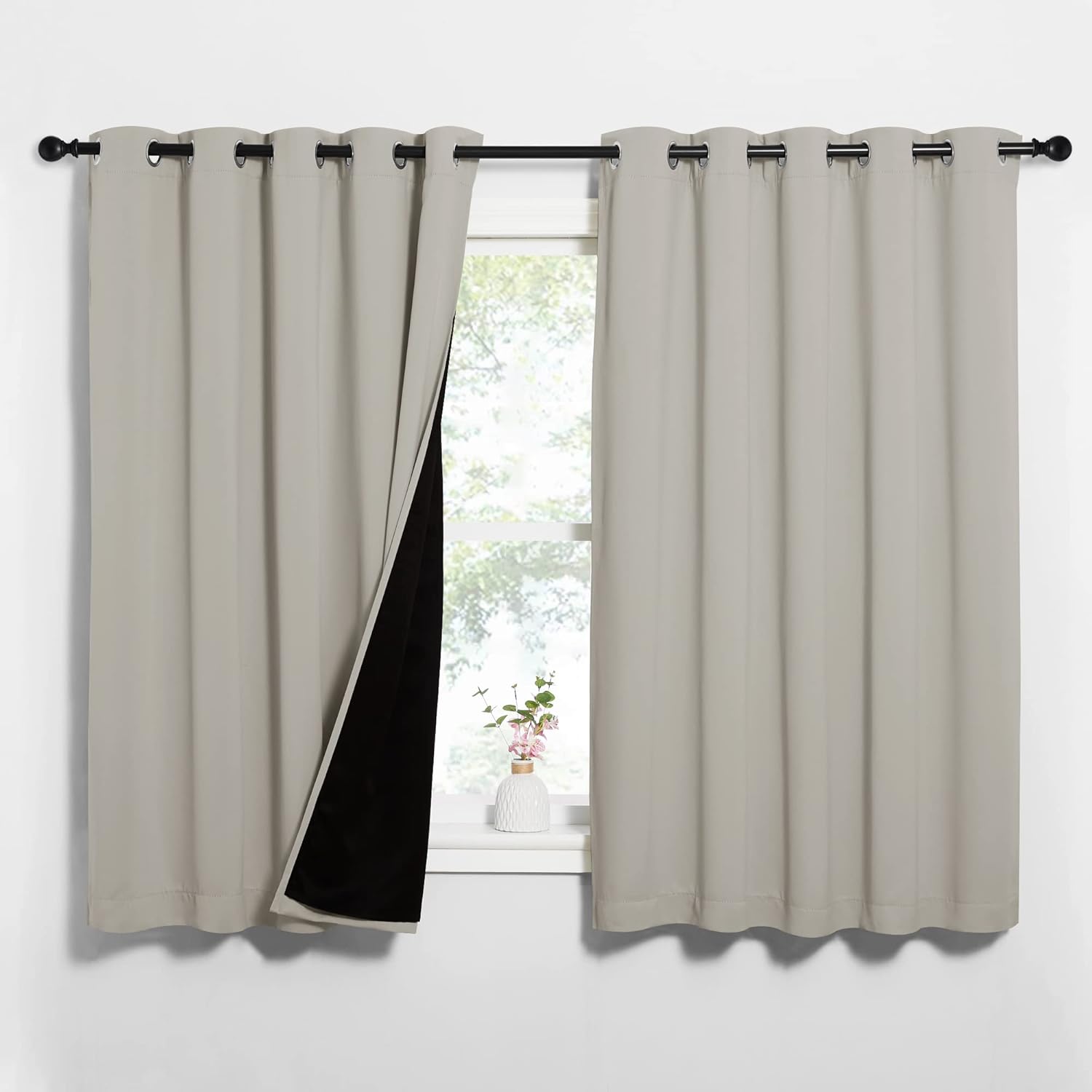 NICETOWN Blackout Curtains 2-Panels 62x63 in Thermal Insulated