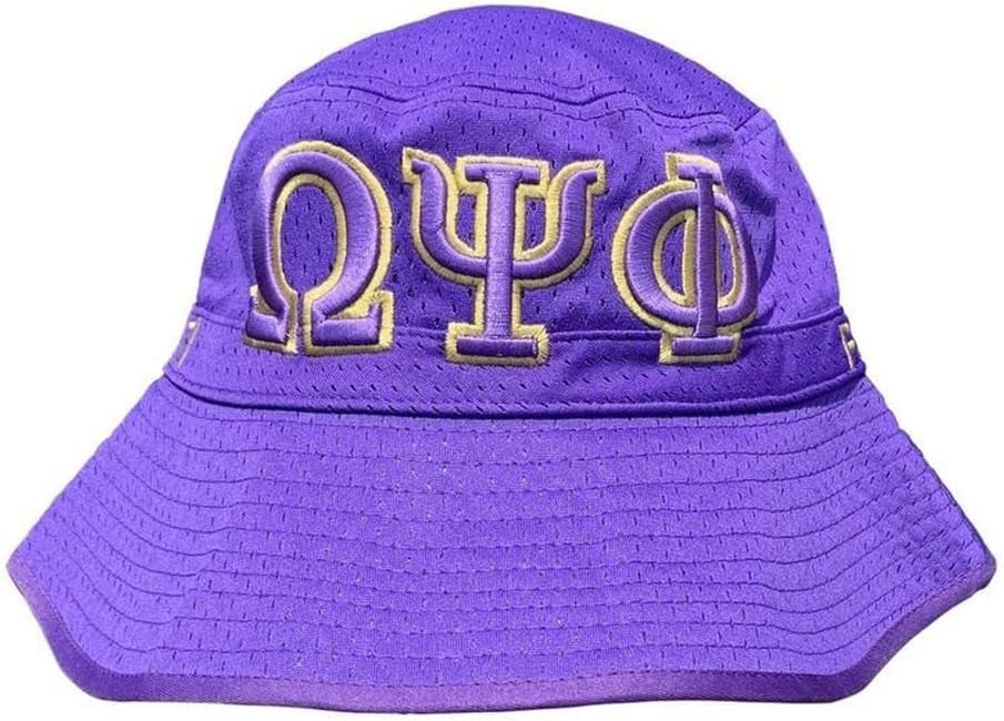 Omega Psi Phi Embroidered Bucket Hat Purple