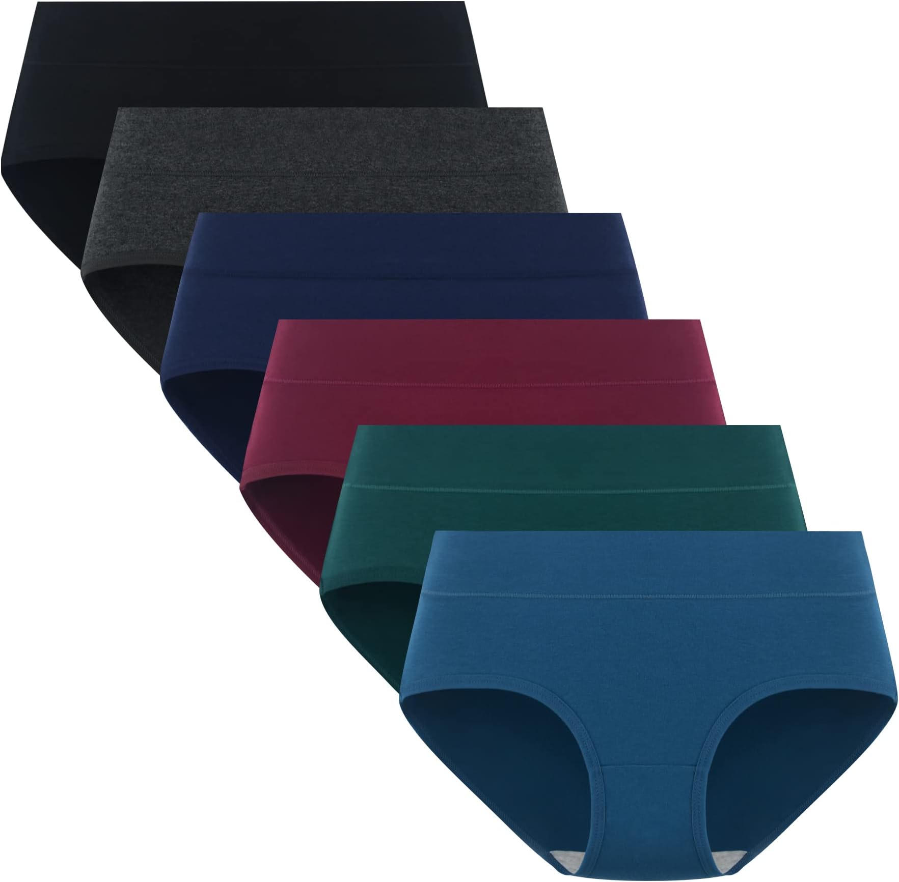 POPKOKTeen Girls Cotton Underwear Mid Waist Brief Panties 6 packOEKO-TEX STANDARD 100