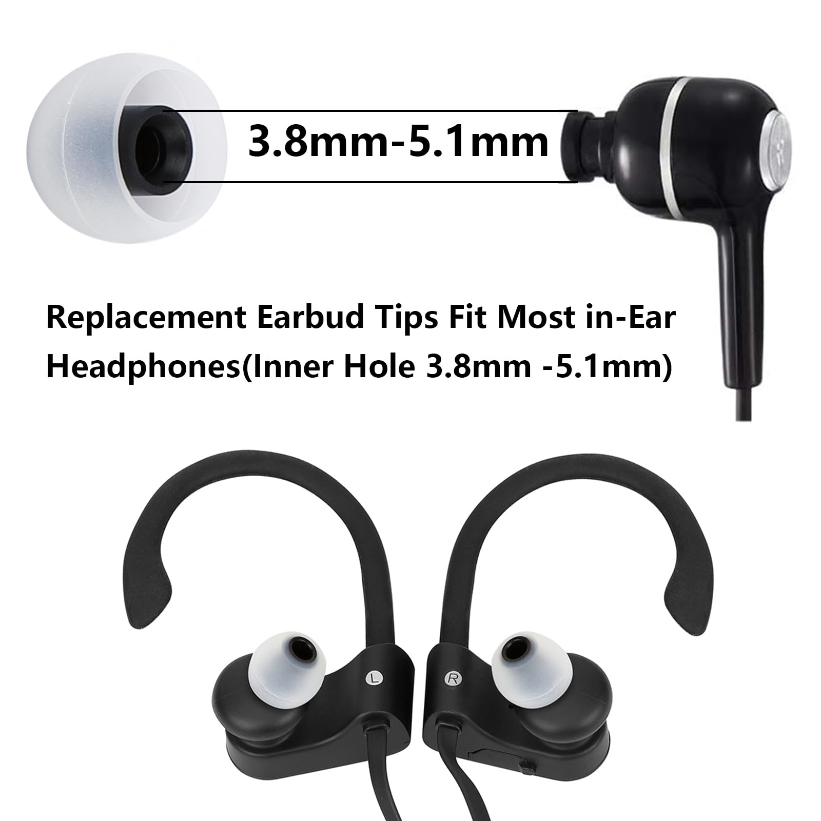 Silikon-Ohrstöpsel Für In-Ear-Kopfhörer – 9 Paar In S, M, L Für Lochgrößen Von 3,8 Bis 5,1 Mm