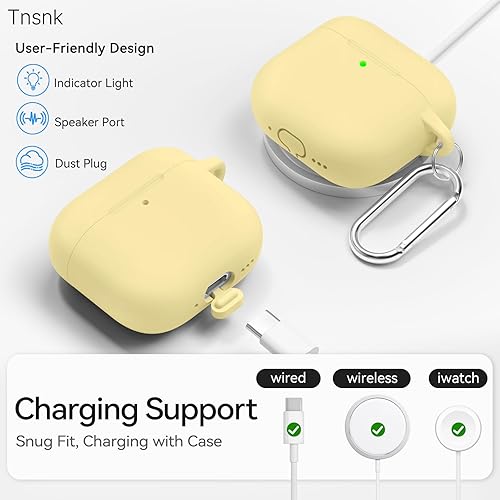 Miniatura 31 de Funda para AirPods 4, color rosa con kit de limpieza, funda de silicona suave para Airpod 4, compatible con Apple Airpods de 4ª generación 2024,