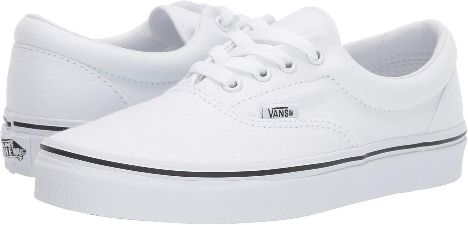 Vans Unisex Era Sneakers, True White, Size 9