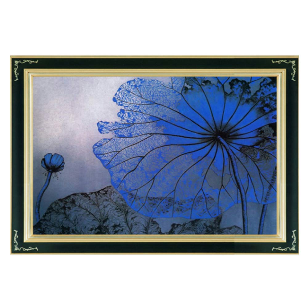 Point de croix lotus bleu C0024 canevas broderie fleur décoration murale à broder