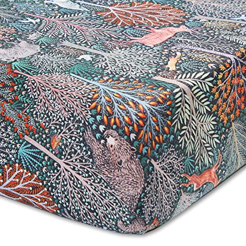 Image of Soft Fitted Crib Sheet, Stretchy and Breathable Toddler Crib Sheet for Boys and Girls, Fits Standard Crib and Toddler Mattress (Jungle Animals)