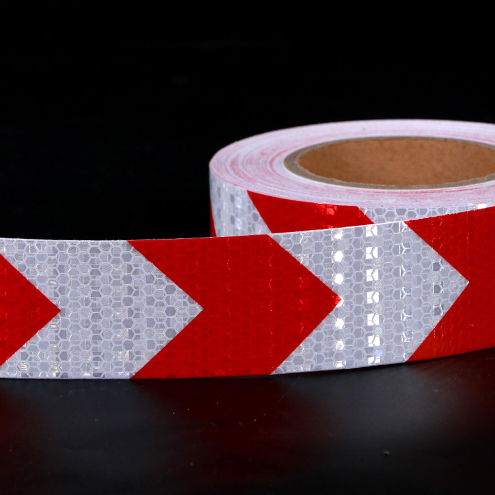 eallen Flecha Roja Y Blanca Cinta Adhesiva Reflectante, Pegatina De Seguridad Fluorescente, 25M X 5/10/20Cm Cinta Adhesiva De Advertencia Reflexiva,Width 20cm