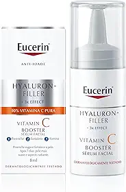 EUCERIN Sérum Facial Vitamina C Pura 10% Concentrado 8ml, Antioxidante, Pele Uniforme, Hyaluron-Filler, Ácido Hialurônico, Antirrugas