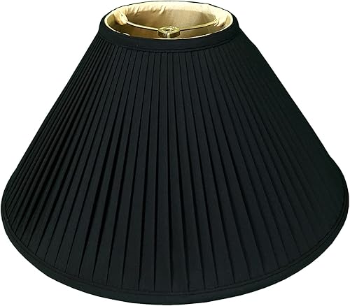 Royal Designs Coolie Empire - Persiana básica plisada lateral, color negro con dorado, 5 x 14 x 9.5 pulgadas (BS-727-14BLKGL)