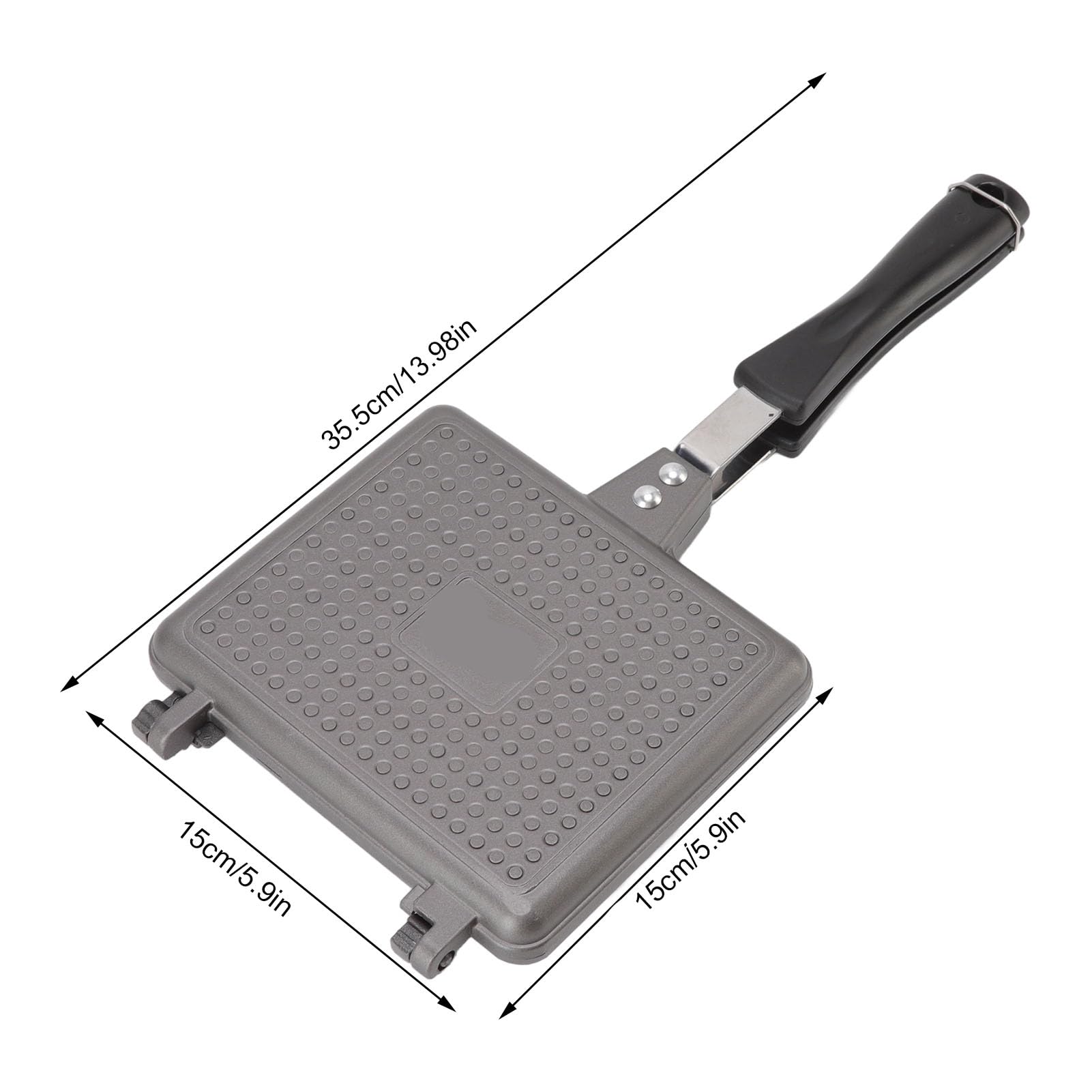 Stampo per waffle, macchina per waffle antiaderente, teglia quadrata in alluminio pressofuso di facile utilizzo con isolamento termico per la preparazione di colazioni indoor e