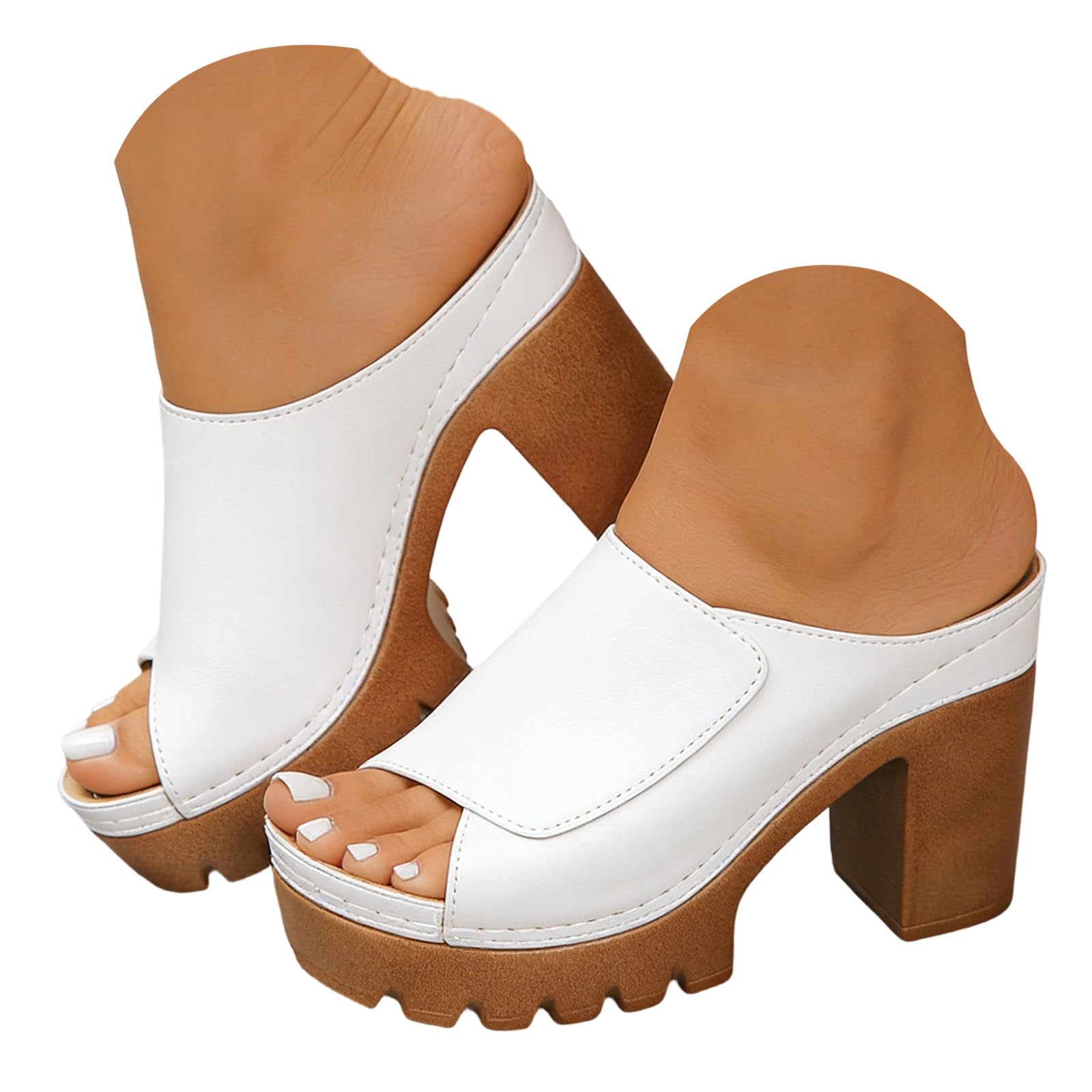 Womens Wedge Sandals 2026 Summer Fashion Closed Toe Comfortable Sandals Womens Breathable Slip On Beach Boho Block Heel Slippers — view 10