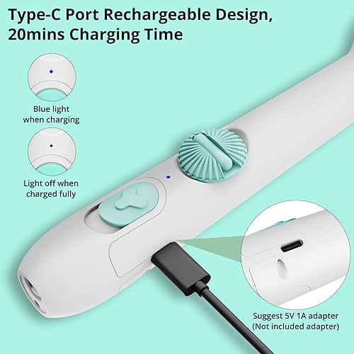 Miniatura 5 de TBTeek Juguete para gatos, poste ligero y retráctil 2 en 1 con pluma, recargable, largo alcance, 5 modos, juguete interactivo para gatos, gatitos y