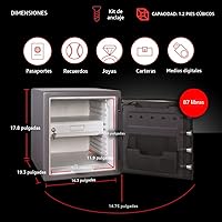 Vista 7 de Master Lock, 1.23 pies cúbicos, a prueba de fuego de color gris gun metal, SFW123GDC