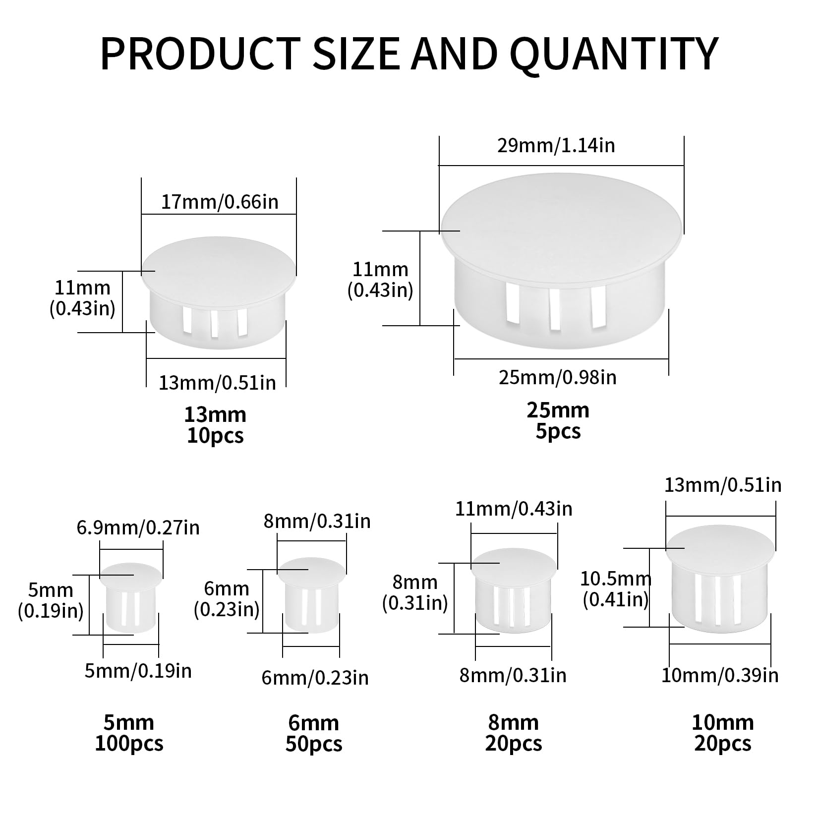 100 stuks - 12mm - Premium Afdekdopjes voor Boorgaten / Ronde Afdichtdop - Zwart RAL 9005 100 stuks - 12mm - Premium Afdekdopjes voor Boorgaten / Ronde Afdichtdop - Zwart RAL 9005