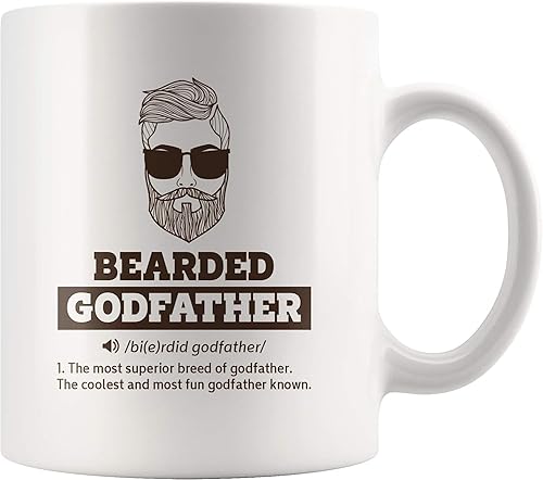Miniatura 10 de Panvola Taza de cerámica con definición de padrino barbudo, regalo de ahijado, ahijado, ahijada, bautizo, bautismo, Día del Padre, apreciación del