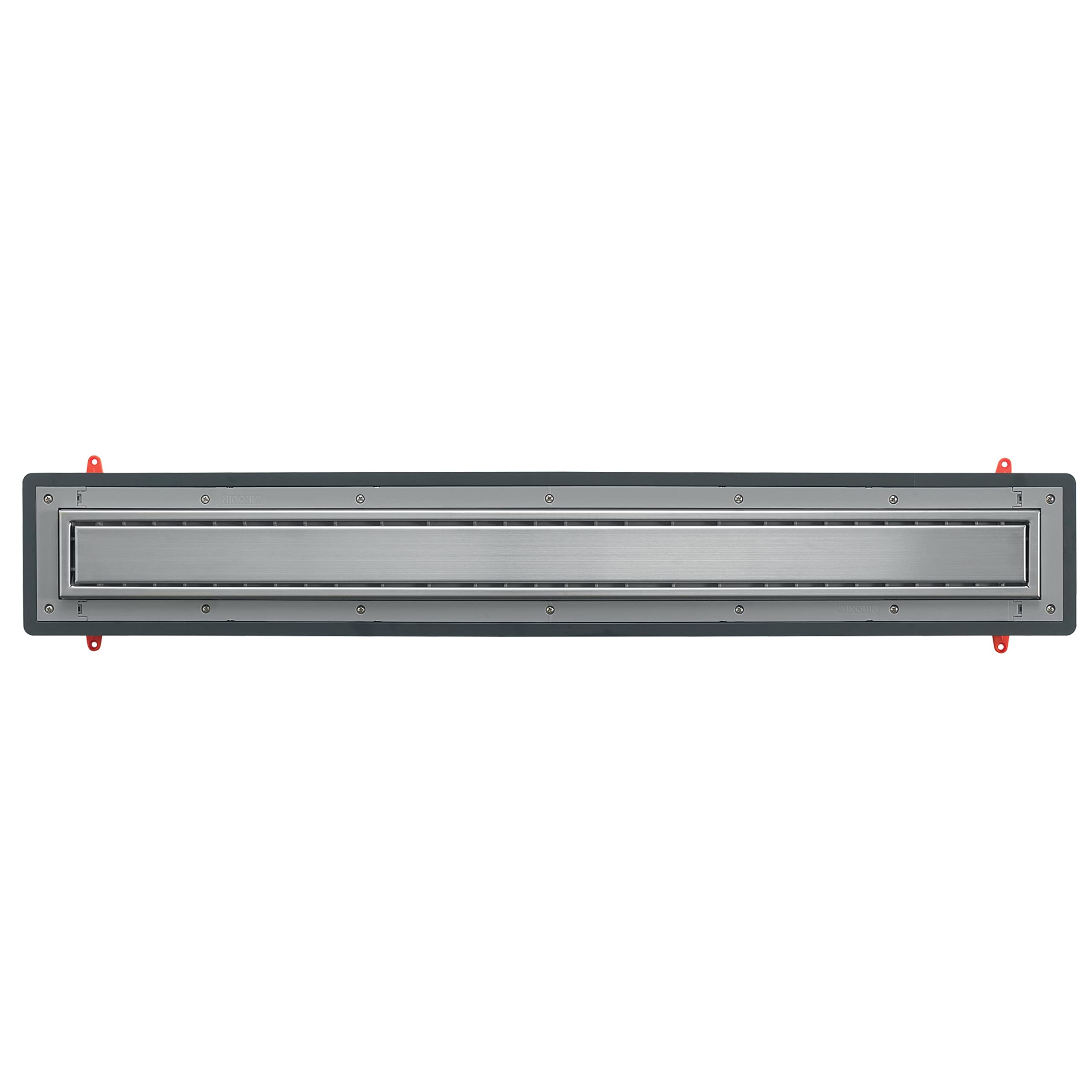 Wirquin 30720834 Venisio Expert L.900 mm Bastidor de ducha con rejilla reversible en acero inoxidable, gris