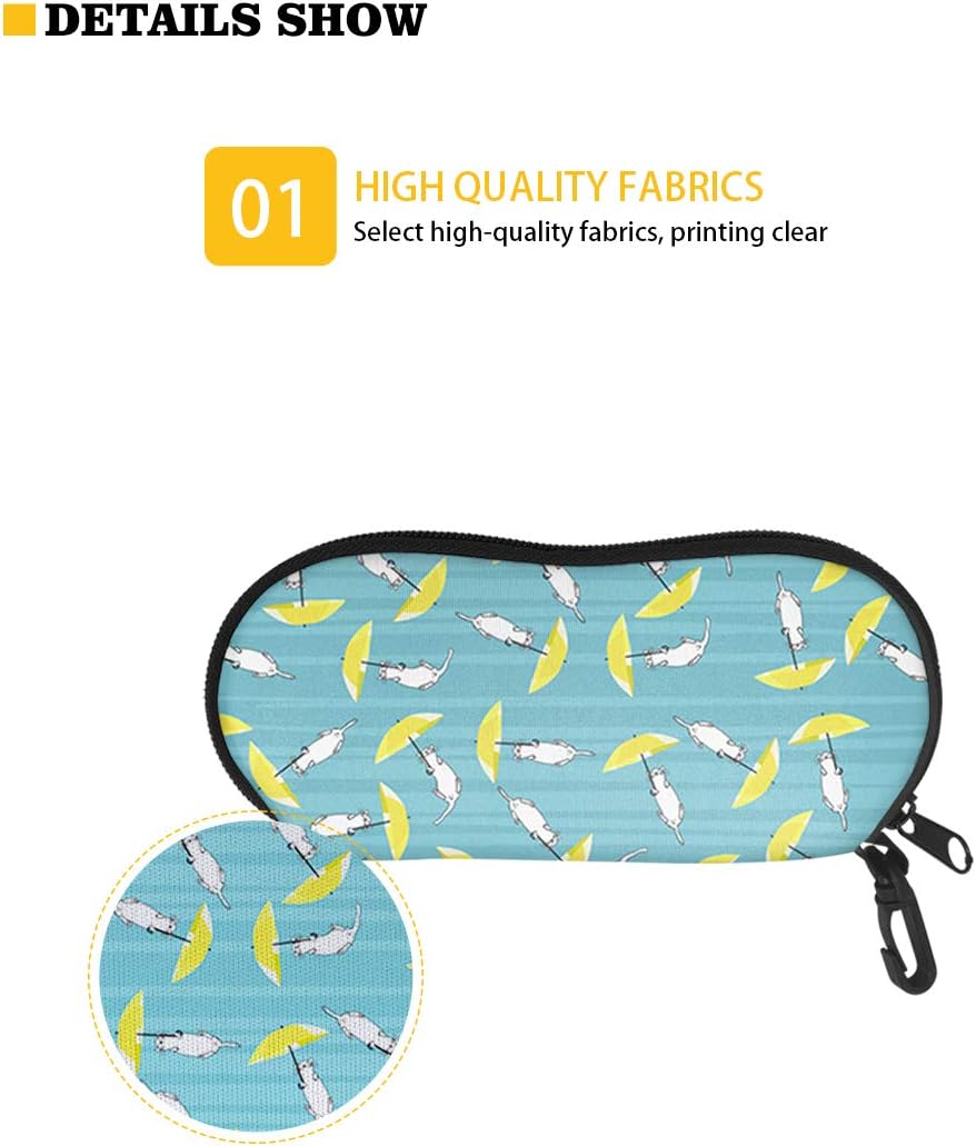 GLENLCWE Purple Butterfly Soft Sunglasses Case Very Light Zipper Design Eyeglass Case with Belt Clip