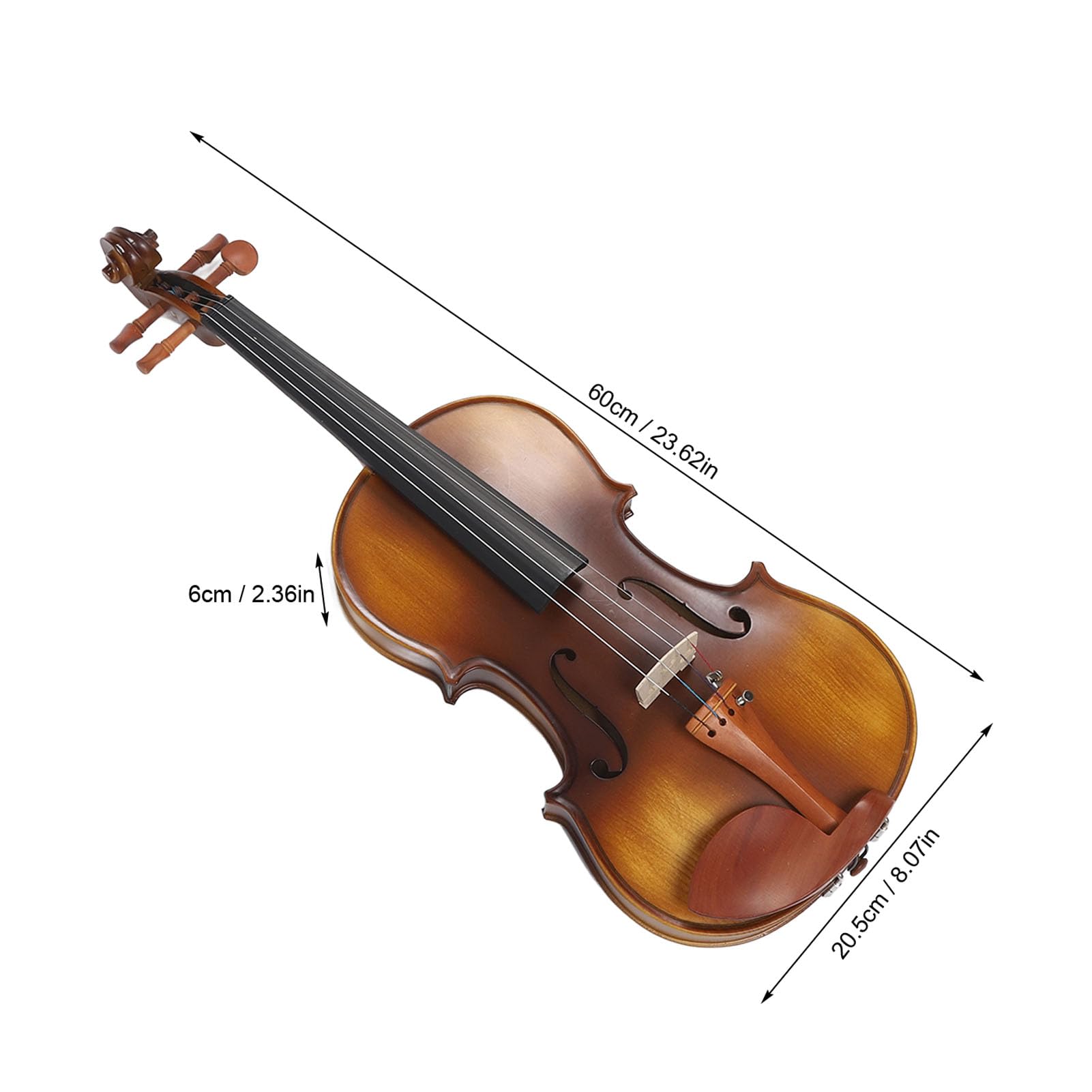 Kit per Violino 4/4, Kit per Violino in Legno Pieno di Acero Fiammato con Custodia Rigida, Colofonia, Poggiaspalla, Accordatore e Corde Extra per Principianti, Bambini e