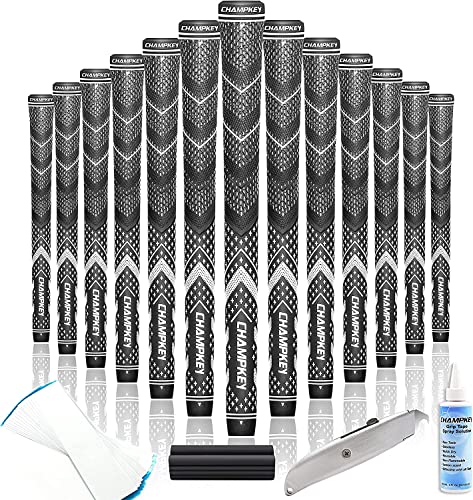 CHAMPKEY Golf Grips 13 Pack | Come with Solvent,15 Tapes,Vise