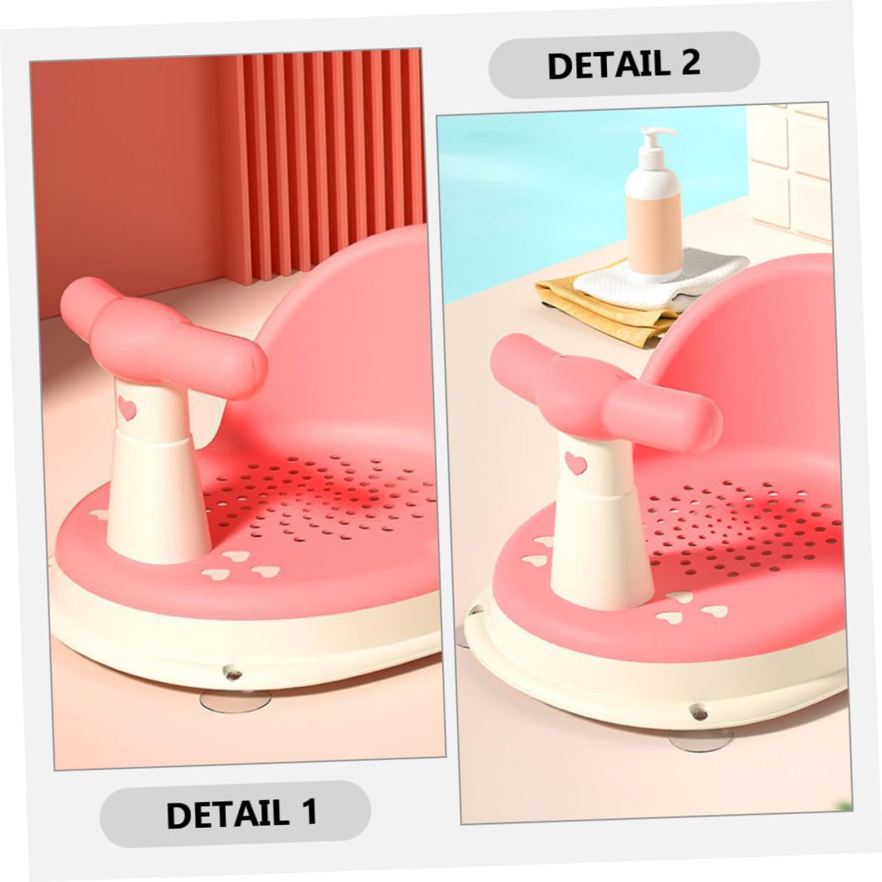 Beaupretty Bath Chair with Suction Cups Stable Non-Slip Bathtub Seat Sit-up Support Backrest for Boys and Safe Bath Accessory