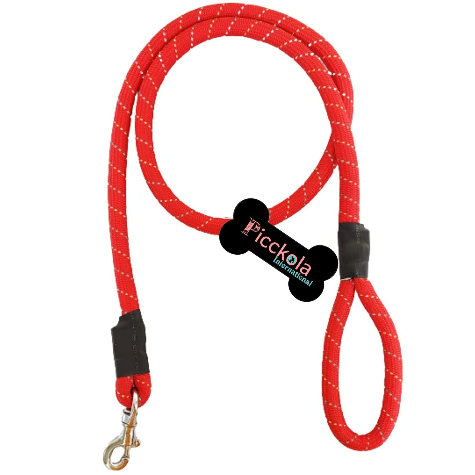 Picckola International® Premium Nylon 18mm Reflector Rope Dog Leash for Large Dogs & Maxi Dogs (Color - Red, Length - 5 Ft) (B09R11L4GH) Amazon Price History, Amazon Price Tracker