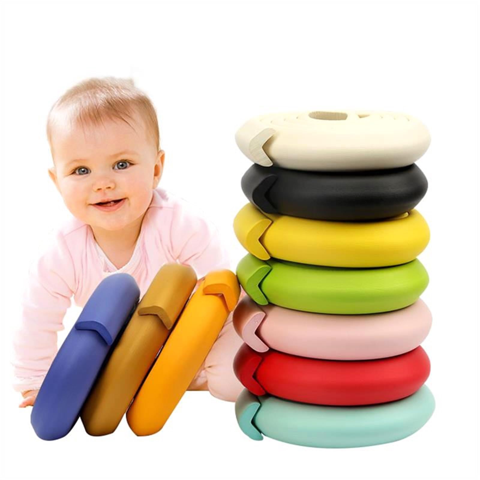 Protector Esquinas Bebe Tira Protectora de Borde de Mesa de Seguridad Suave de 2 m, Tira anticolisión for Esquinas del hogar Protector Enchufes para Bebes(White Set)