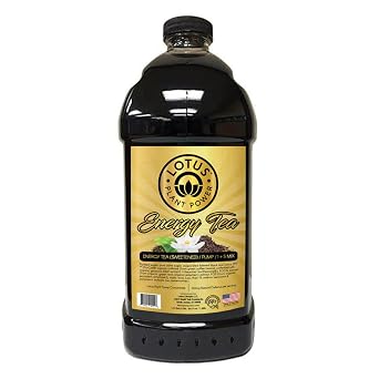 Lotus Energy Tea Sweetened | Cane Sugar| 15 | Natural Caffeine from Green Coffee Bean | Brewed Black Tea Concentrate