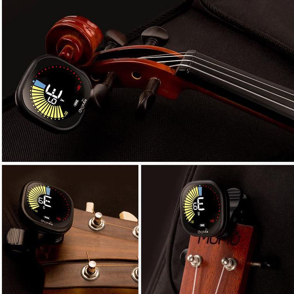 JJJ Acustic Guitar Electronic Tuner Ricaricabile Ukulele Violin Clip Tuner (Color : Black)