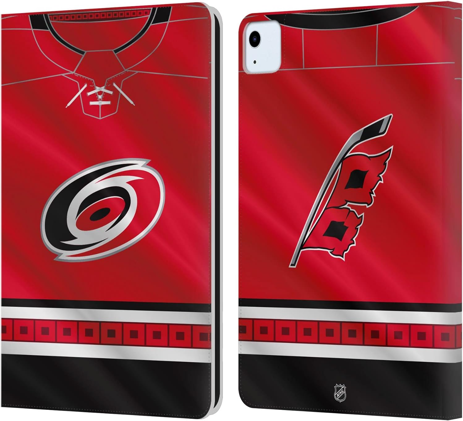 Head Case Designs Officially Licensed NHL Jersey Carolina Hurricanes Leather Wallet Case Compatible with Apple iPad Air 11 2020/2022/2024/2025