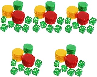 CLISPEED 5 Conjuntos De Chips De Dados Mini Acessórios Suprimentos De Bingo Dados Em Branco Dados De Cassino Dados Portáteis Jogo De Dados Prop Contagem De Fichas Para Matemática Fichas De