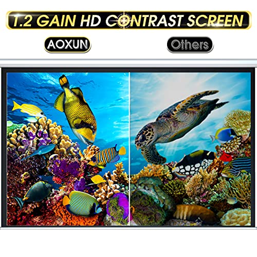 Image of 110 inch Motorized Projector Screen - Indoor and Outdoor Movies Screen 110 inch Electric 16:9 Projector Screen W /Remote Control