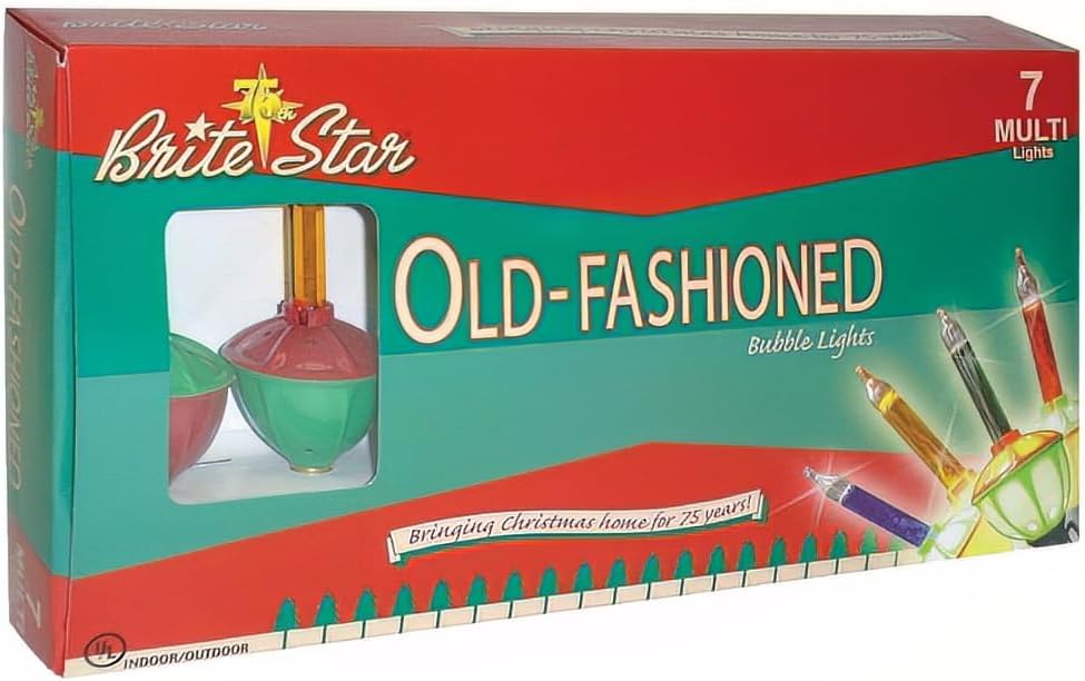 Brite Star 7 Count Bubble Lights, Red/Green Base, Multicolor