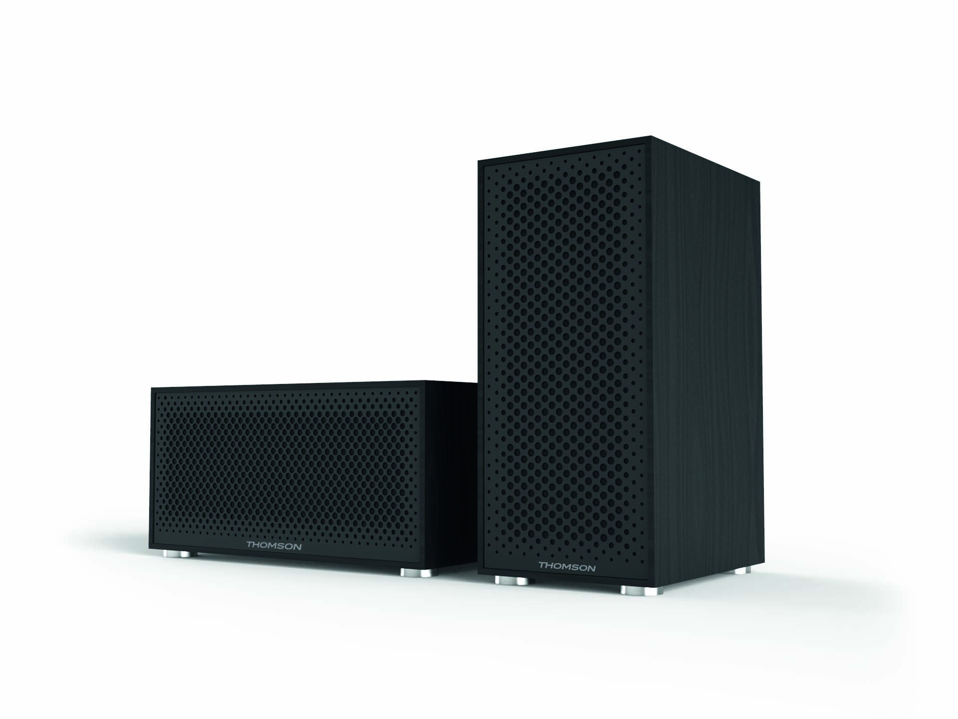 Thomson Pack de 2 Bases/Enceintes Satellite Noir