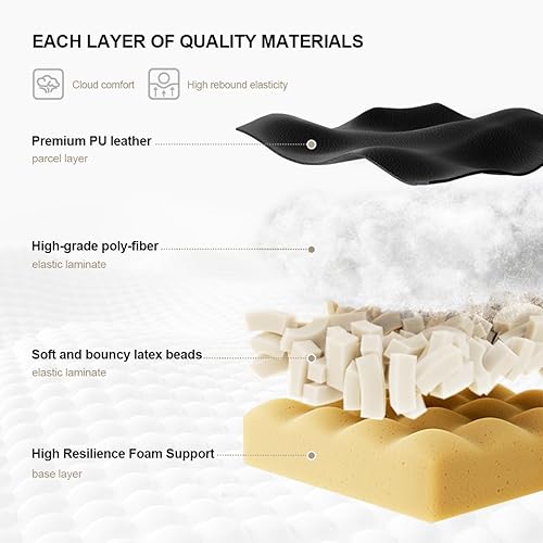 Miniatura 6 de Silla de oficina con reposapiés, altura ajustable, suave, acolchada, silla de escritorio, respaldo alto, silla de computadora para el hogar, oficina