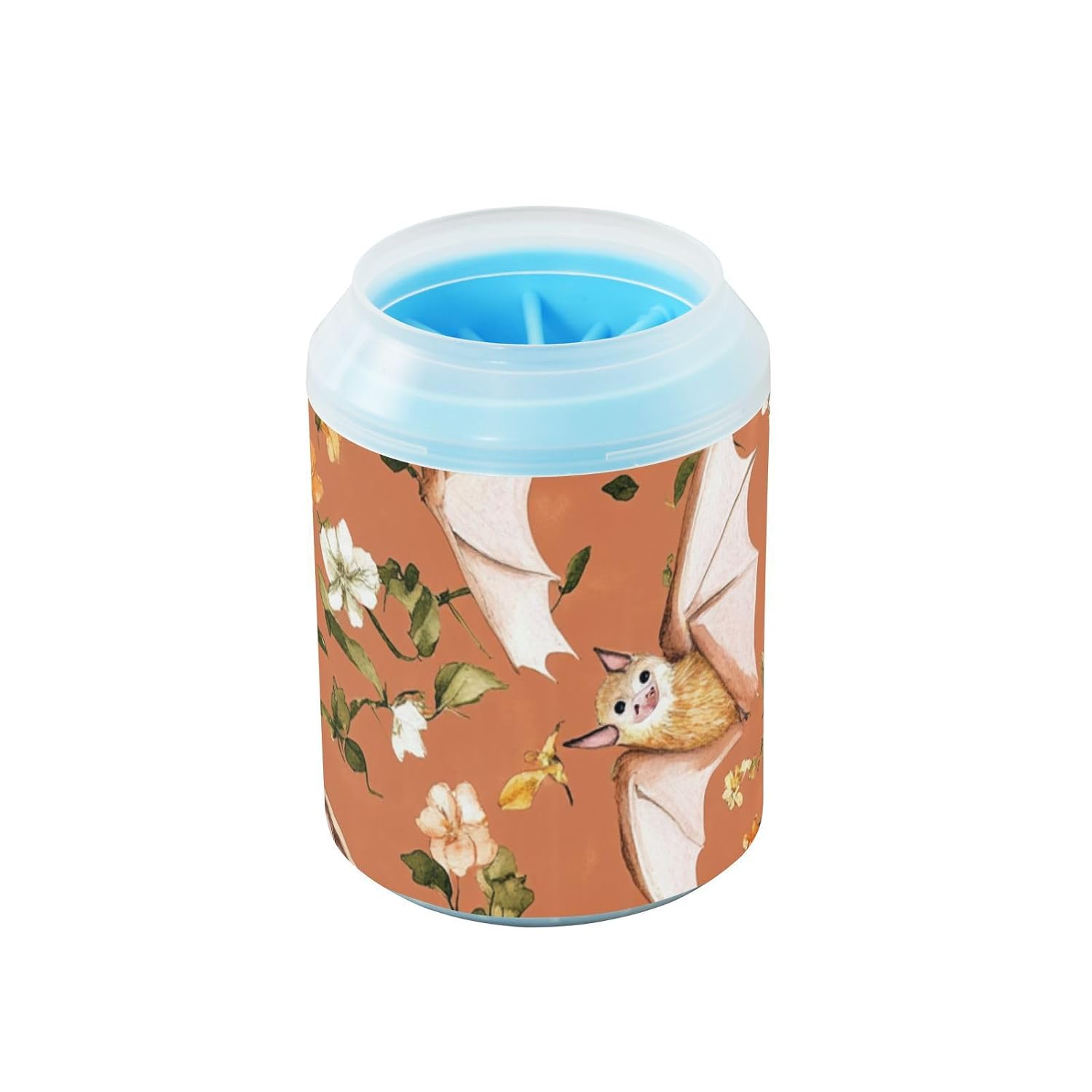 Funny Bats Terracotta Reusable Dog Cleaner Washer and Massager Soft Silicone Brush Pets Feet Cleaning Kit for Small Medium Dogs and Cats