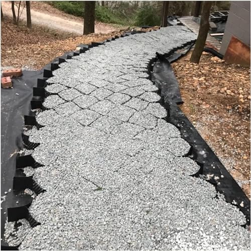Geogrid Gravel Grid - Sistema Geocell de 5 cm de grosor, estabilizador de grava duradero para zonas de tráfico ligero, varios tamaños para un óptimo confinamiento y estabilidad del suelo