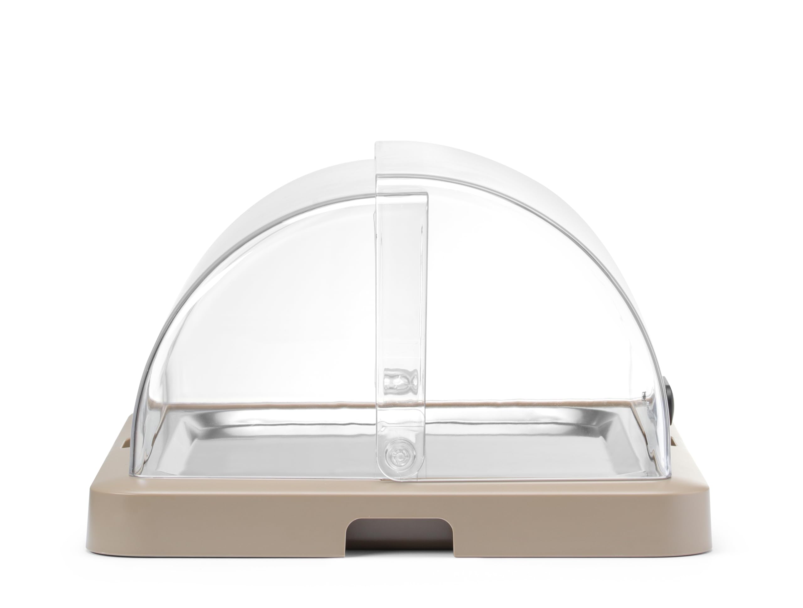 HENDI Espositore buffet refrigerante UNIQ 1 ripiano, Beige | Base e coperchio scorrevole roll-top in ABS, vassoio in acciaio inox, accumulatori di freddo, 460x355x(H)220mm