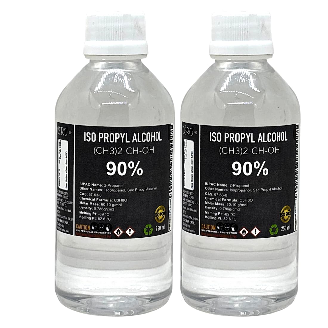 CERO ® IPA Isopropyl Alcohol for Cleaning, All Electronics, Clean Your Makeup Tools, Clean CPU, GPU and Screen, Repair Cosmetics 90% Pure [(CH3)2-CH-OH] CAS: 67-63-0 (250ml) Pack of 2-image-34