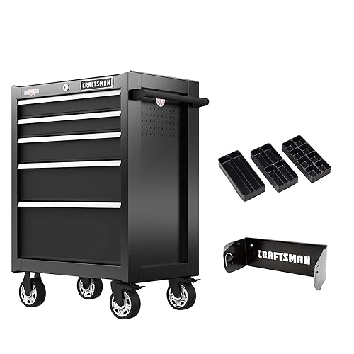 CRAFTSMAN S2000 26IN 5-DRAWER CABINET W/TRAY & HOLDER BK (CMST32752BK)