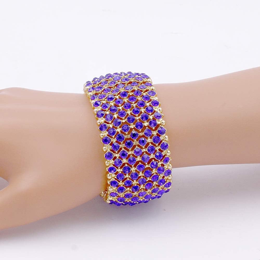 Lavencious Tennis Rhinestone Stretch Bridal Bracelets Evening Party Jewelry For Women Stretch Bracelets - Image 5