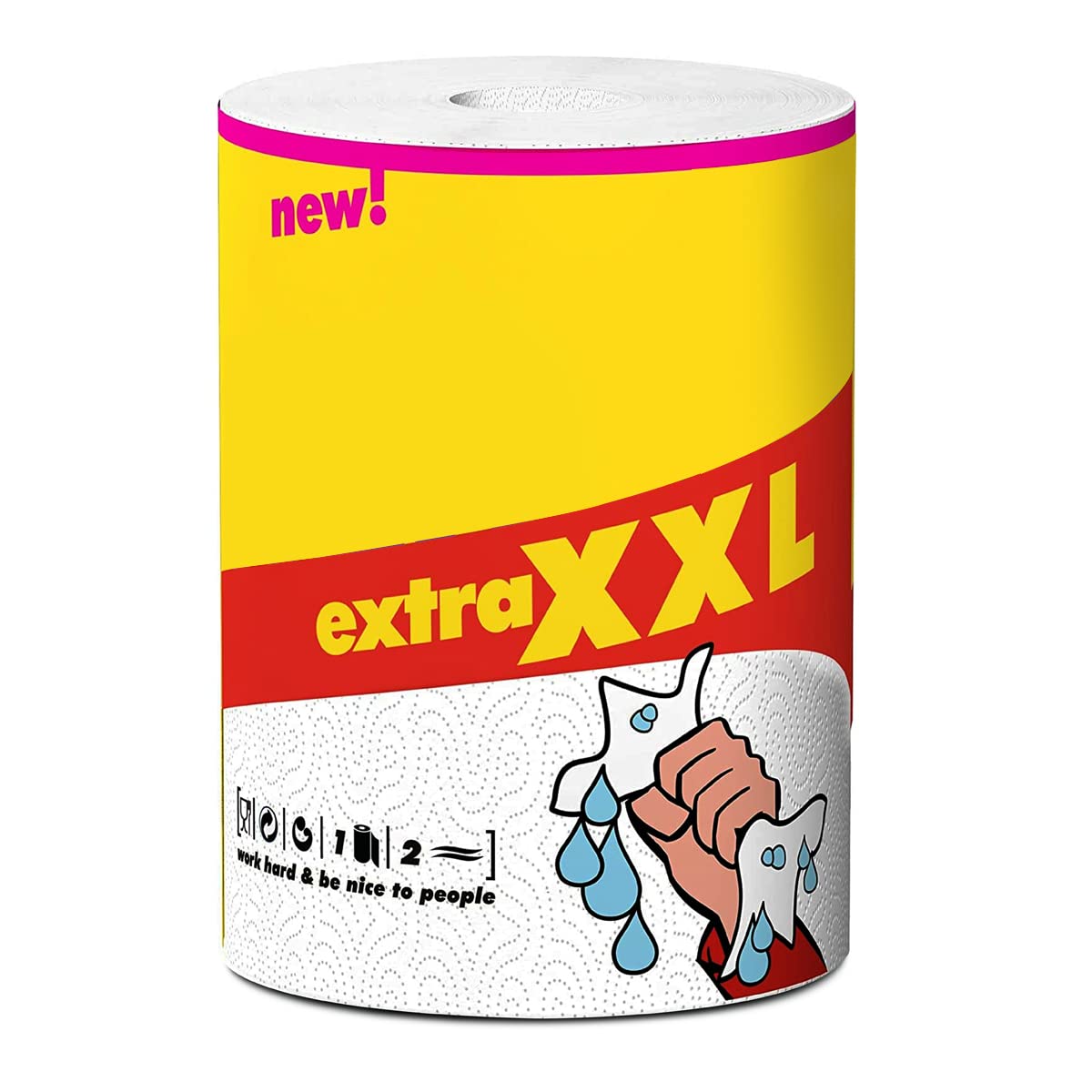 Juego de 20 Paquetes de 1 Rollo Toalla Papel máxima absorción, Extra XXL, Doble Capa, Carrete de alimentación Central Color Blanco, 120 Hojas