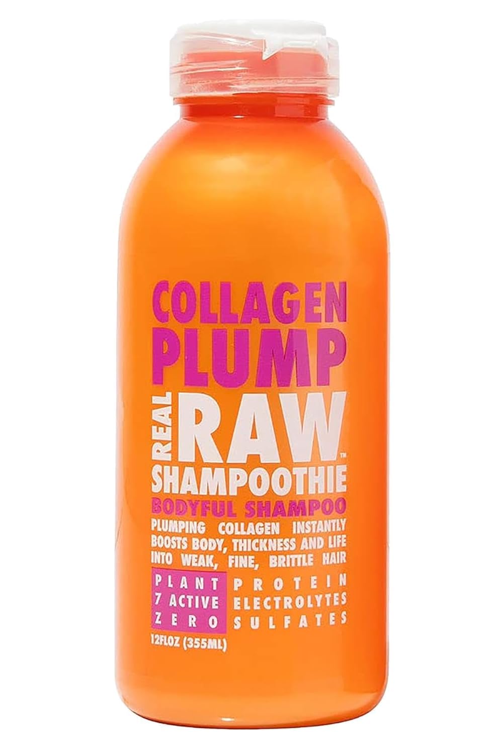 Real Raw Collagen Shampoo - Strengthen & Repair - No Water 100% Pure Aloe Juice & Coconut Water - Sulfate & Paraben Free, 12.0 Ounce, 1